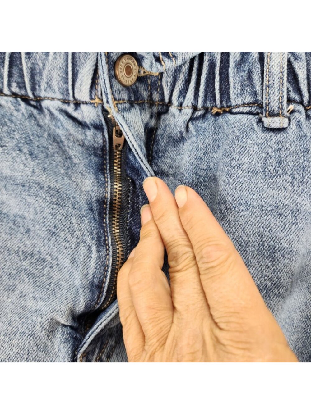 KanCan Shorts Womens 31 Blue Stretch Denim Jean Jorts - Picture 2 of 13